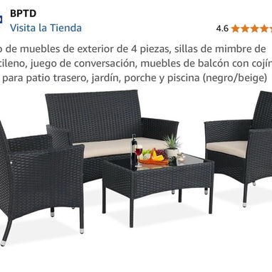Juegos de terraza/Juego de rattan para exterior sofá de dos plazas y dos butacas con mesa de centro comuníca con Pedro - Img 111785554