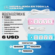 🔌 REGLETA ELÉCTRICA DE 4 TOMAS 💰 PRECIO: 6 USD 🎨 VARIANTES: Azul y Rosada - Img 56930004