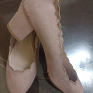 Zapatos mujer talla 39 color rosa viejo y carterita monedero y para móvil - Img 55743172