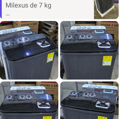 Lavadora semiautomática milexus 7kg negra rebajaaaaaaa - Img 114438438