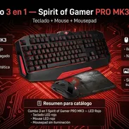COMBO GAMING SPIRIT OF GAMER SOG-3 en 1-ES | teclado + ratón + alfombrilla | Led Rojo | negro - Img 56788117