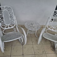 Juego de sillones de aluminio fundido con mesita - Img 55863215