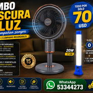 Ventilador recargable 20 hrs+ dos lámparas recargables 8hrs - Img 56522526