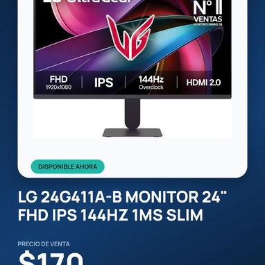 Monitor Iggual 21.5 y LG 24G411A-B Monitor 24" FHD IPS 144Hz 1ms Slim - 2/2