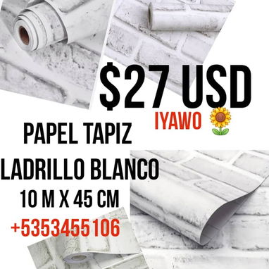 Papel Tapiz Mármol, Ladrillo Blanco 🧱, Pegatinas Mármol - Img 98355374