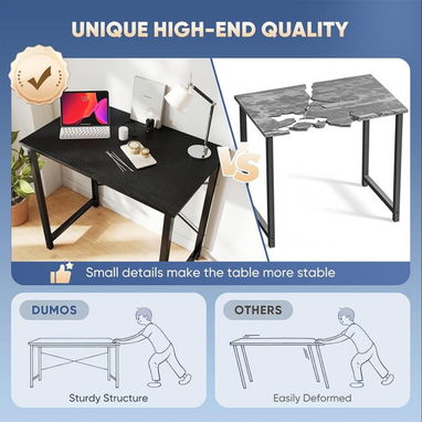 Escritorio de oficina pequeño de 32 pulgadas para computadora de estilo moderno. Mesa de trabajo de estudio - DUMOS 🔶 - 5/5