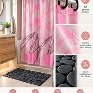 Set de Cortina de Baño + Tapete para Ducha 💰17 USD Set completo para renovar el baño de forma práctica y decorativa. - Img 58024735