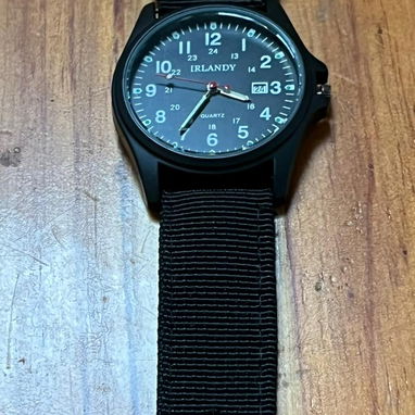 Reloj, elegante para hombre, negro, Pulsera, manilla de nylon. - 2/2