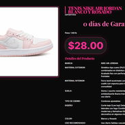 Tenis Jordan blanco rosa cuello espuma suave, Nike Jordan blanco y rosado suela antideslizante . - Img 57354880
