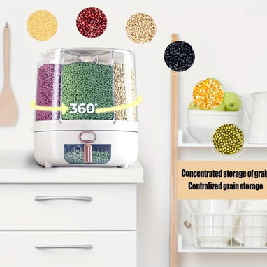 Dispensador Hermético de Gran Capacidad con Ventana Transparente para Almacenar Arroz y Granos, - Img 124966325