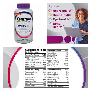 Multivitaminas centrum para hombres mujeres y mayores de 50 años 200 tabletas - 2/3