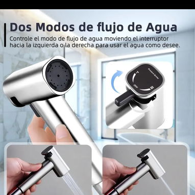 Ducha de aseo con válvula angular acero inoxidable - Img 121114803
