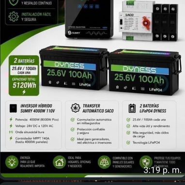Combo (Inversor + baterías + Transfer automático) kit solar - 3/9