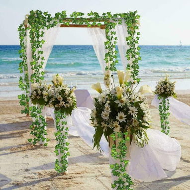 Enredaderas artificiales excelentes para decorar negocios, bodas, eventos, espacios interiores o exteriores. 12 tiras de - Img 102839514