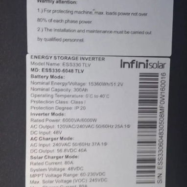 Inversor Todo en Uno 6kw + 15.36kwh, InfiniSolar Mensajeria incluida para toda la Habana venta habana - 3/7