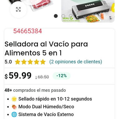 Selladora al vacío para alimentos. Rebaja - 2/2