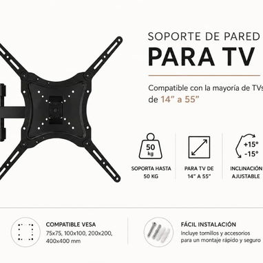 📺 Soporte Articulado para TV LED/LCD 14"–55" 💰 20 USD mensajeria por un costo adicional o recogida en Vedado - 2/3