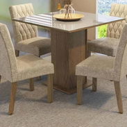 📢 Juegos de muebles modernos para comedor, mesa con cristal + 4 sillas acolchonadas incluidas. Importados - Img 57513909