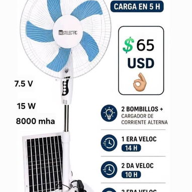 Ventiladores recargables de batería de Litio, de mesa y de pedestal - Img 124148839