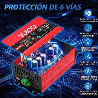 Controlador MPPT Solar Boost 1200W (48V / 60V / 72V) - Nuevo en Caja - 4/4