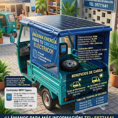 PANELES SOLARES ¡IMPULSA TU TRICICLO CON ENERGÍA SOLAR POR SOLO $500 USD! Haz tu vehículo autónomo y eficiente. - Img 124390060