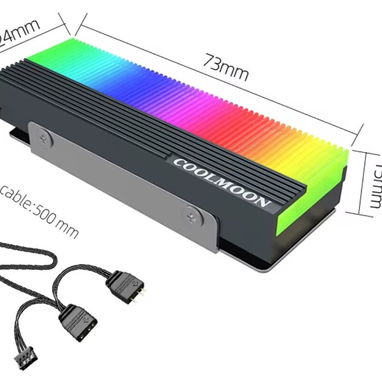 Tarjeta adaptadora M2 NVME SSD a PCIe 4.0 1X , 64 Gbps./ Disipador COOLMOON ARGB para M2 - Img 106164883