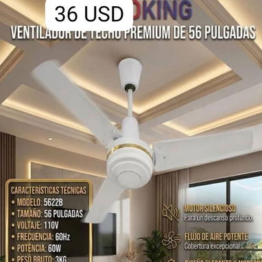 Ventiladores de pedestal, de techo y recargables - Img 126804606