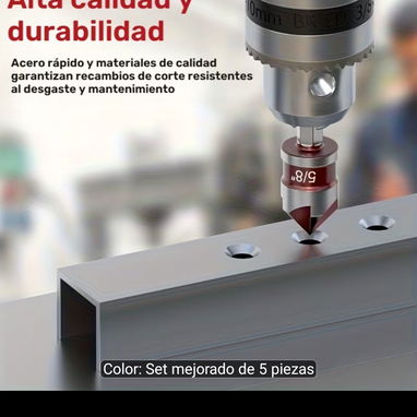 Juego de 5 Brocas Avellanadoras 82° para Madera, Plástico y Metal – Solo 15 USD - 9/10