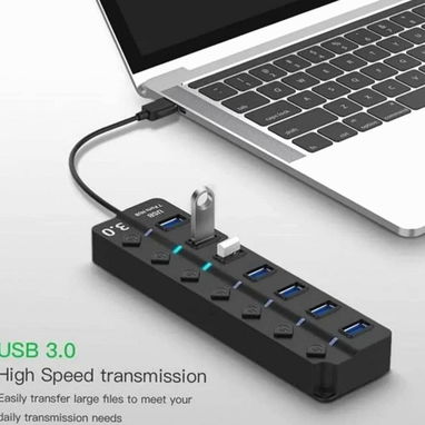 Hub de 7 puertos 3.0 con interruptor de encendido y apagado LED - 2/2