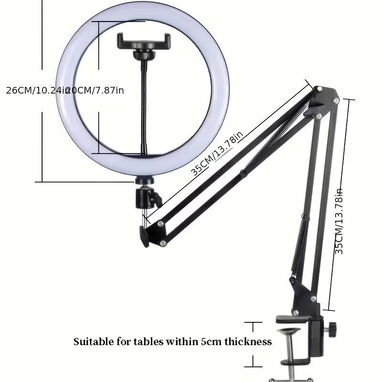 Anillo de Luz LED con Brazo Flexible y Soporte para Teléfono - 5/5