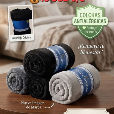 🔖Colchas antialérgicas de tela peluche y durazno Cameras, Queen y King - 10/10