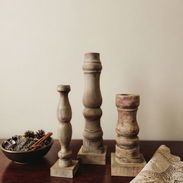 Candelabros de madera. Portavelas de madera. - Img 51314761