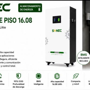 Kit solar de 6 paneles de 630W, Inversor de 7.2kw y batería de 16kw - Img 126369684
