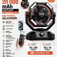OFERTA!!!!! Coldsky 20 000 mAh, ventilador recargable (3 en 1). - Img 56601617