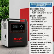 TODO EN UNO MUST inversor 1000wh + bateria 1280wh soporta 2 paneles. - Img 56754055
