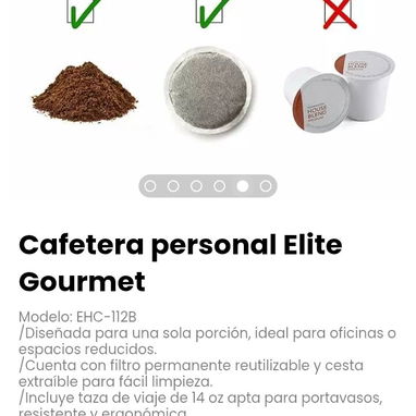 Cafetera personal Elite Gourmet - Img 124055459