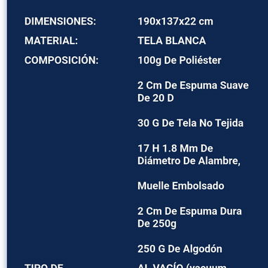 Colchón Matrimonial Marca EÒN sellado al vacío - Img 123664801