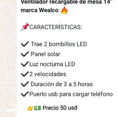 Ventilador recargable - Img 123917476