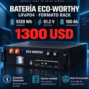 Batería ECO- WORTHY LiFePO4 51.2 V_ 100 Ah (5120 Wh) Conexión Bluetooth REBAJA DE PRECIO - Img 57702352