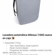 Lavadora automática Milexus 7.5kg. Nueva en caja. Se da garantia - Img 55318695