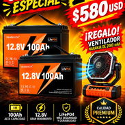 Combo 2 batería de 12.8V100Ah mas un ventilador recargable de 20000mAh - Img 57675450