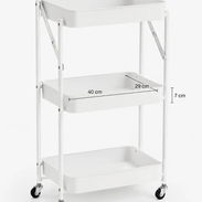 Organizador plegable con 3 nieveles, color blanco, - Img 56005366