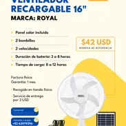 Ventilador recargable con panel solar y dos bombillos - Img 55143051