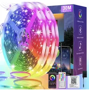 Tira de luz LED RGB 30M Bluetooth+control remoto +APP+micrófono incorporado+sincronización de música decoración 54321470 - Img 47375602