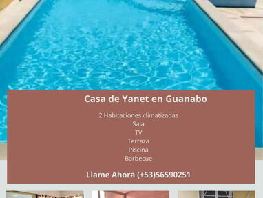 Renta casa en Guanabo a 50 m del mar con piscina,2 habitaciones, terraza, barbecue, disponible - Img 64123563
