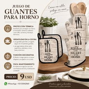 PROTECCIÓN TÉRMICA / JUEGO DE GUANTES PARA HORNO Y TOALLA - Img 54775536