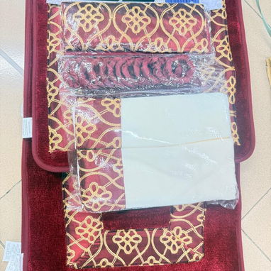 Juego de cortina, toallas y alfombras para baño. - Img 123135143