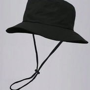 Gorro negro de playa, de tela, con cordón ajustable - Img 56704189