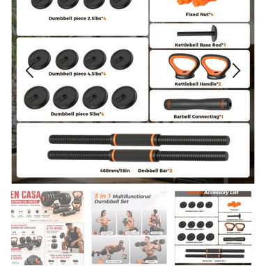 KIT DE MANCUERNAS EXAGONALES ACERO Y ENGOMADAS - 4/10