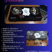 COCINA DE GAS DE VITROCERÁMICA 2 QUEMADORES, ENTREGA DE FACTURA PARA SU GARANTÍA. VARIEDAD DE COCINAS Y ESTUFAS - Img 56809363
